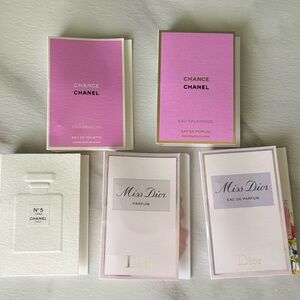 Chanel & Dior Perfume Sample Set - Pink and Cream Cards